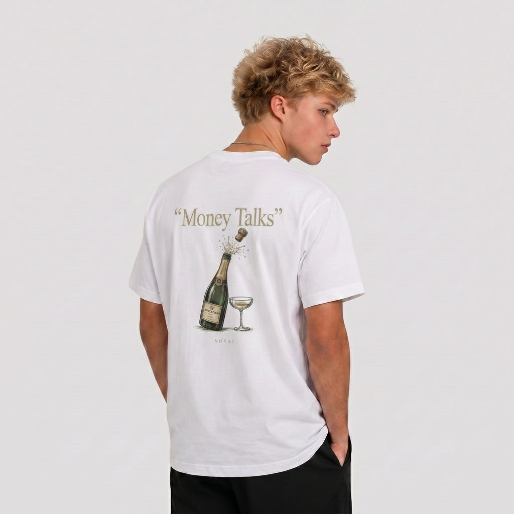 Money Talks Champagne Tee WHITE
