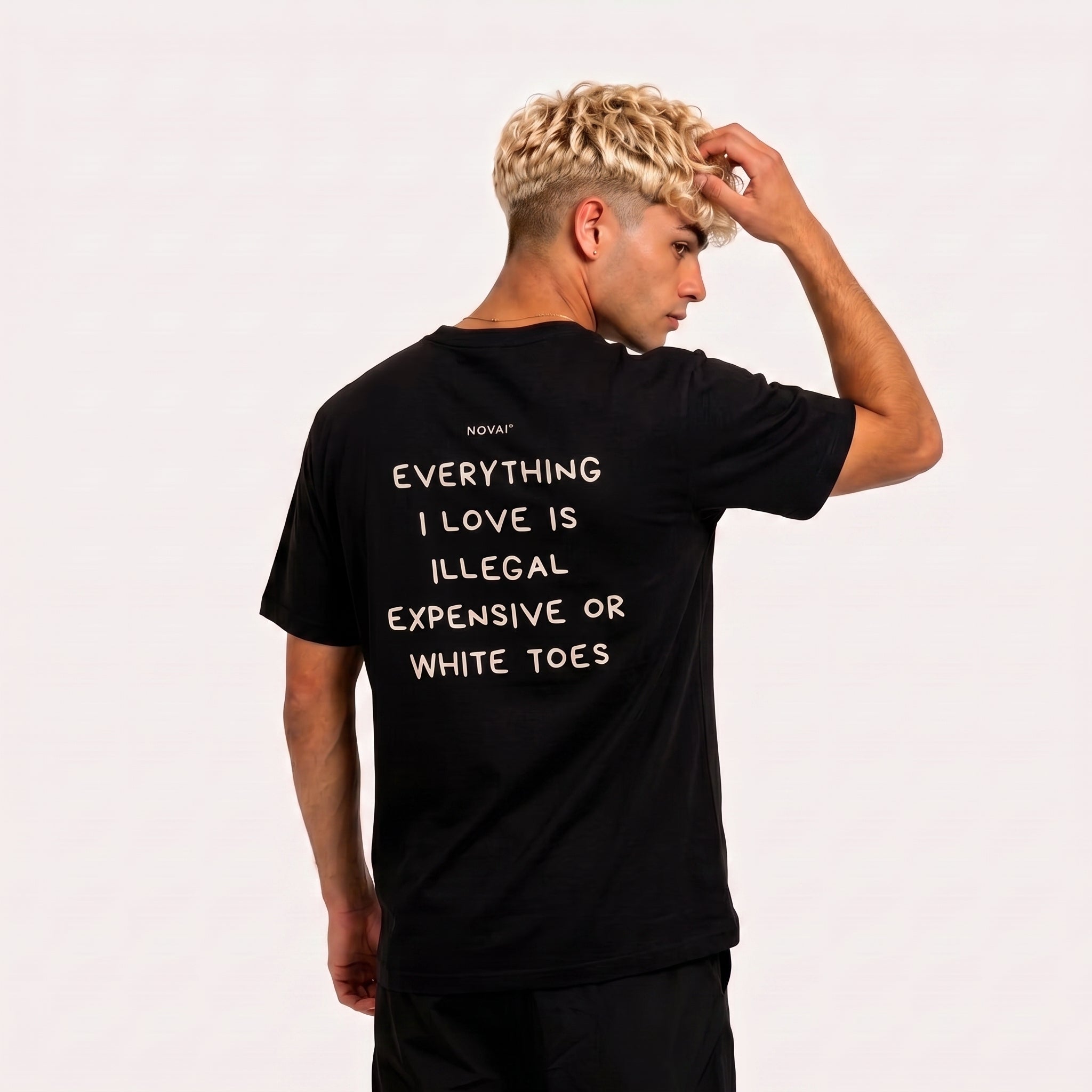 Illegal, Expensive or White Toes Tee BLACK