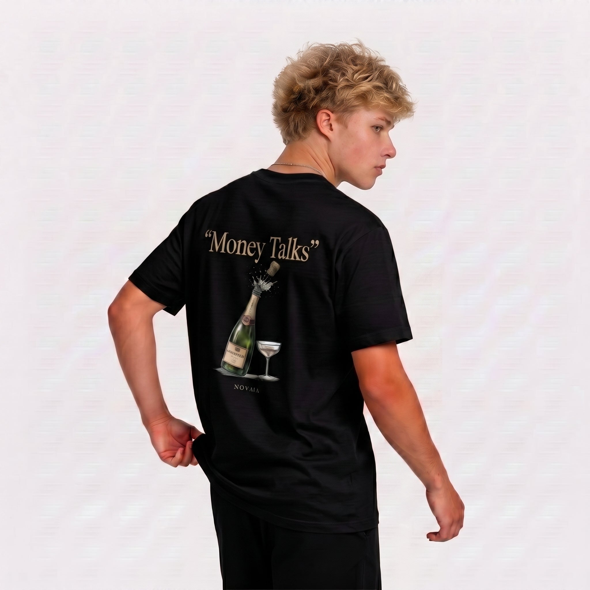 Money Talks Champagne Tee BLACK