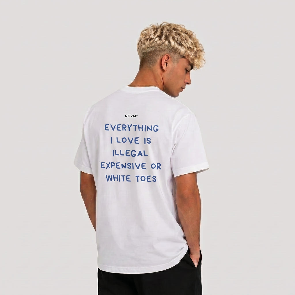 Illegal, Expensive or White Toes Tee WHITE